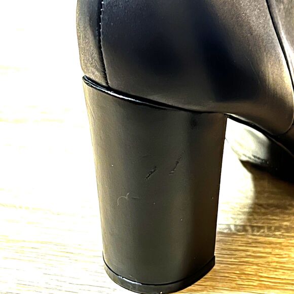 Marc Fisher Black Leather Booties | Women’s 10 | Pointed Toe Block Heel - Picture 13 of 16